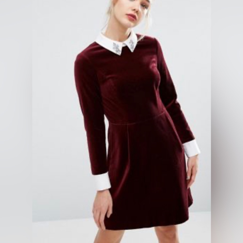 Ted Baker Burgundy Velvet Dress